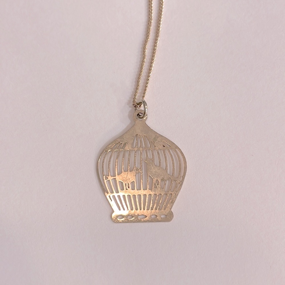 Made in Israel Caged Bird Necklace - Picture 3 of 6